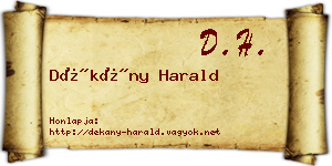 Dékány Harald névjegykártya
